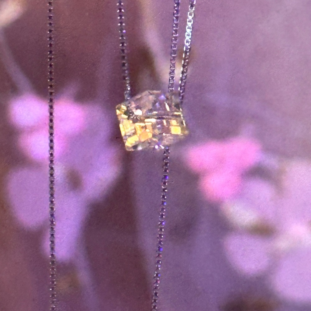 Crystal Cube 6mm Sterling Silver S925 Box Chain 18-20i